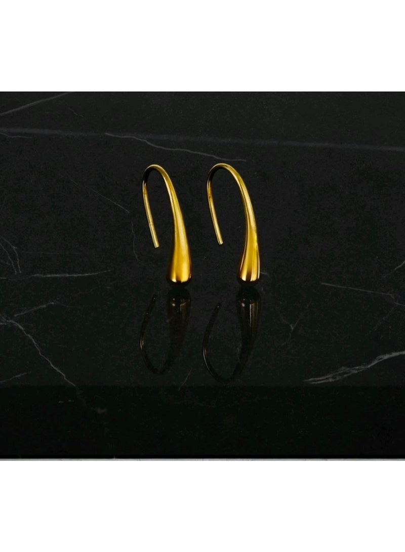 شي إن SHEIN-5pcs Elegant Water Drop Jewelry Set - Alloy Necklace, Bracelet, Earrings, Ring-Chinese Gold - Image 5