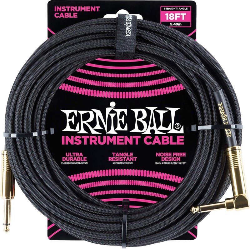 Ernie Ball 18ft Braided Instrument Cable - Image 1