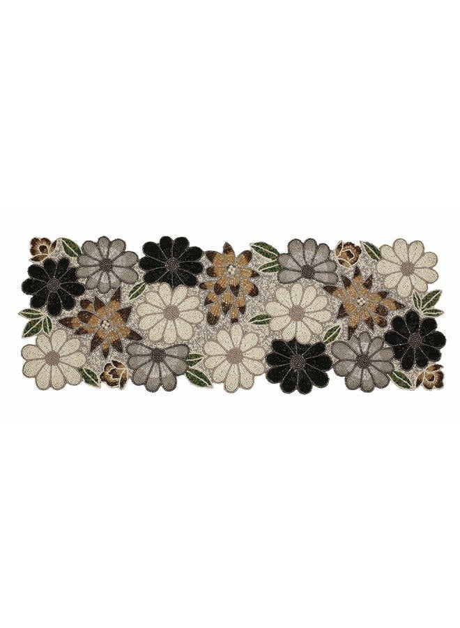 Light & Pro (13x36, Silver Ivory) - Light & Pro Beaded Table Runner 90cm , Glitz Table Runner,Decorative Table Runner,Farmhouse Table Runner,Rustic Bridal Shower Beaded Table Runner,Beaded Christmas Table runner- - Image 4