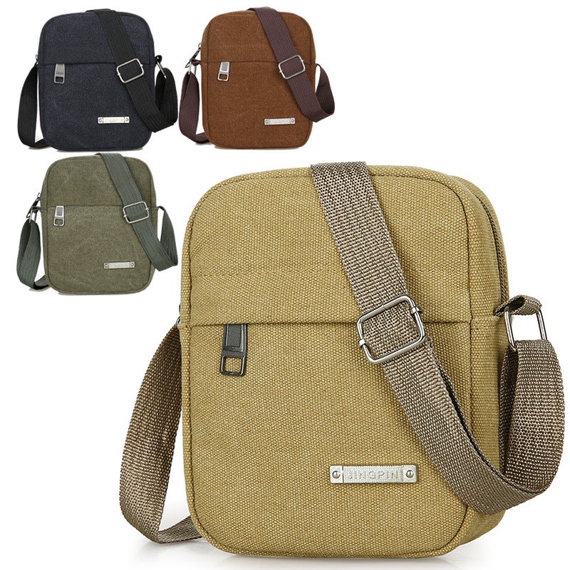 Vintage Men'S Backpack 2021 New Canvas Shoulder Crossbody Bag Simple Trendy Men'S Canvas Bag - Image 2