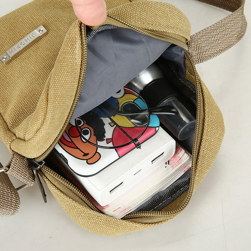 Vintage Men'S Backpack 2021 New Canvas Shoulder Crossbody Bag Simple Trendy Men'S Canvas Bag - Image 4