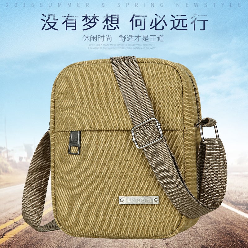Vintage Men'S Backpack 2021 New Canvas Shoulder Crossbody Bag Simple Trendy Men'S Canvas Bag - Image 3