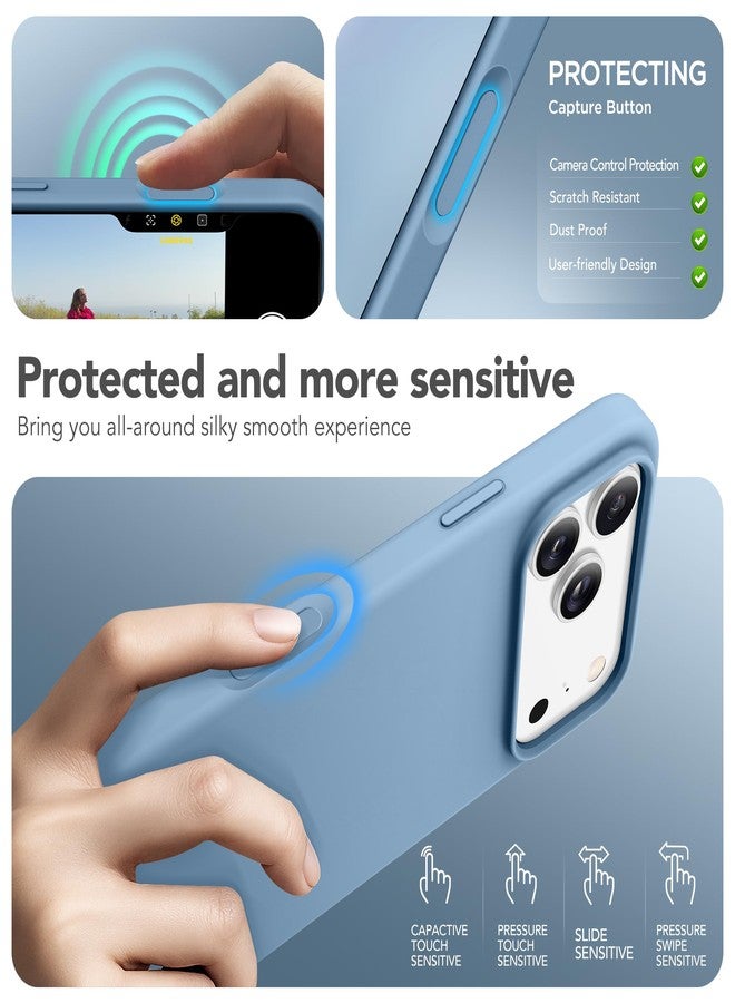 GONEZ Magnetic for iPhone 17 Pro Max Case, Compatible with MagSafe, [Screen Protector + Camera Lens Protector], Liquid Silicone Anti-Scratch Shockproof Protective Phone Case 6.9 inch, Mist Blue - Image 5