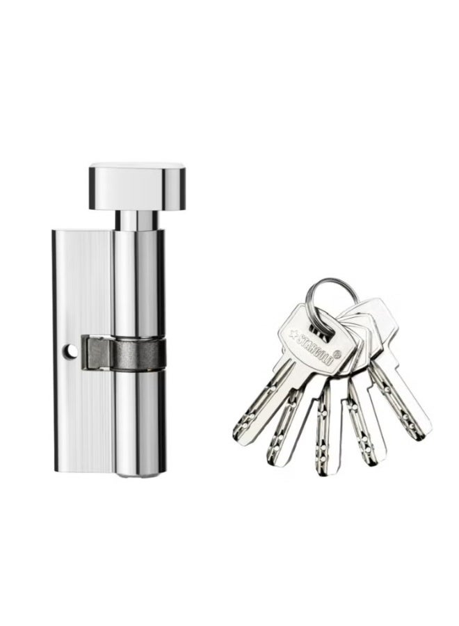 Stargold High-Quality 70mm Cylinder Lock, Anti-Theft Iron Body, Brass Cylinder with 5 Computer Keys, Reliable Security for Home and Office Use - Image 1