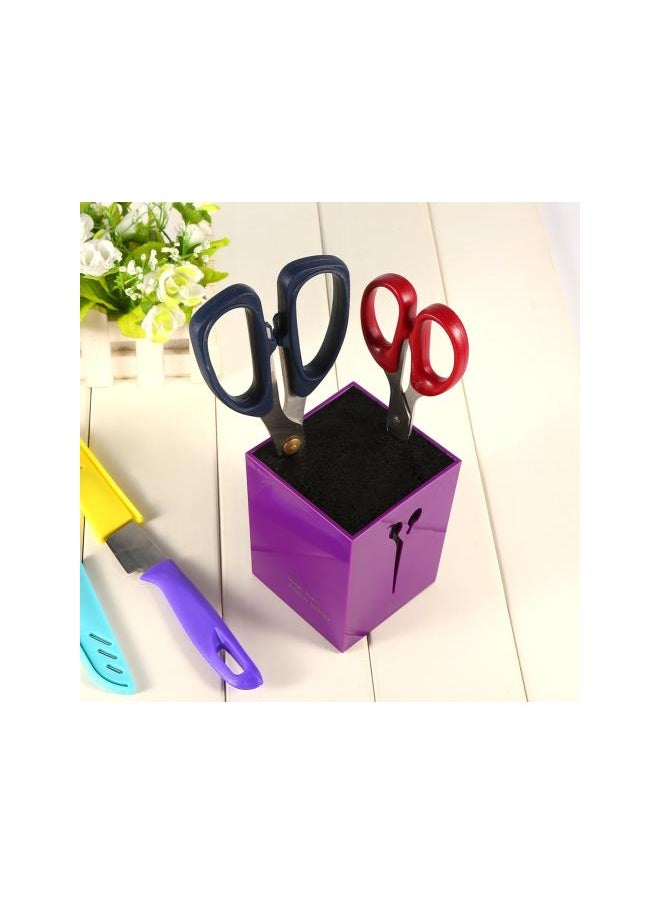 Generic - Salon Scissors Holder Hairdressing Scissors Storage Case Keeper Acylic Hairdressing Combs Clips Desktop Desk Organizer Anti-skid Scissors Storage Box Accessories for Hair Stylist(Purple) - Image 1