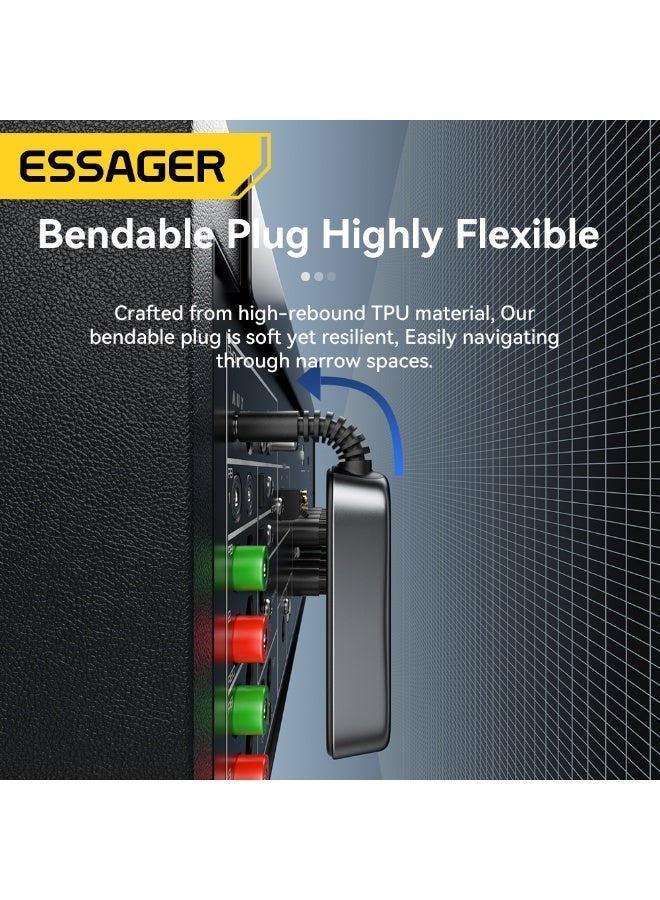 ESSAGER Bluetooth Car Adapter, Bluetooth 5.1 Adapter, 2-in-1 Transmitter and Receiver with 10m Range, Wireless Audio Adapter for Car, Home Stereo, Wired Headphones and Gaming, Grey - Image 5