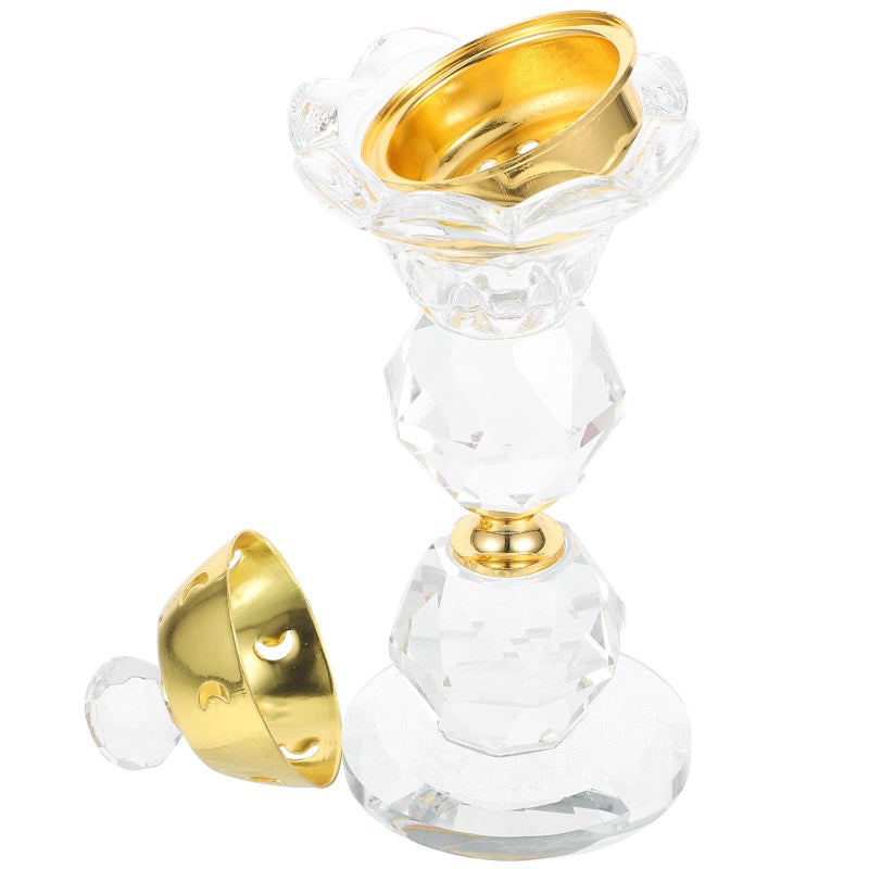 Vintage Crystal Incense Burner 6x16cm Desktop Censer Arab Style Home Fragrance - Image 2