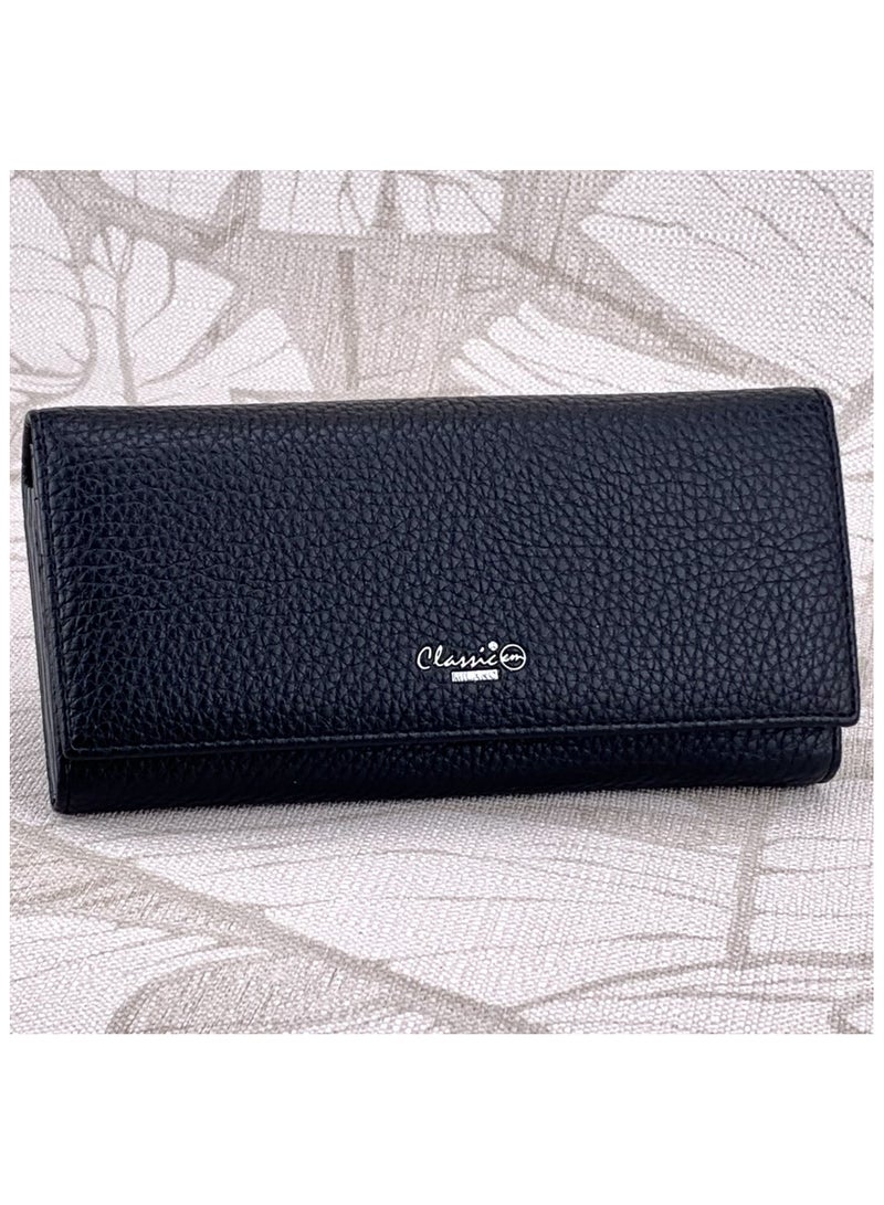 كلاسيك ميلانو - محفظة نسائية أنيقة من الجلد الصناعي مع حافظة بطاقات | محفظة عملات معدنية للنساء | محفظة نسائية نحيفة للاستخدام اليومي والسفر والهدايا - Image 1