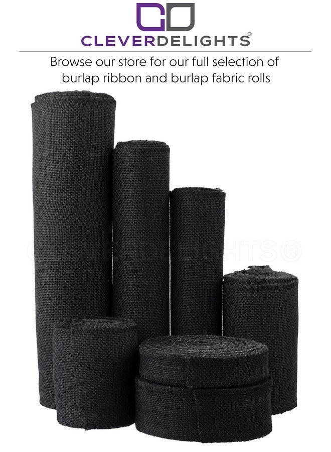 CleverDelights 4" Black Burlap Ribbon Finished Edge 10 Yards Jute Burlap Fabric - Image 4