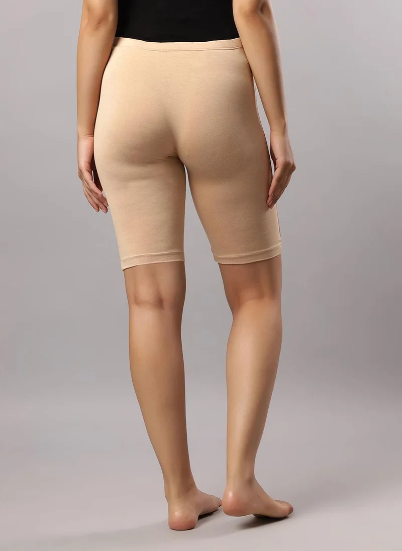 TUMMY Pack of 2 Seamless Maternity Over Belly Support High Waist shorts Panty - Black & Skin