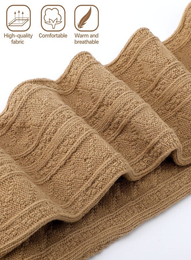 جانميرسي جوارب جانميرسي النسائية المحبوكة الطويلة حتى الفخذ، 6 أزواج، جوارب طويلة مدفأة للساق، جوارب بوت محبوكة، جوارب شتوية طويلة جدًا تصل إلى الفخذ فوق الركبة، جوارب تدفئة ناعمة للساق - Image 2