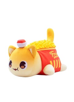 Y&D Cat Plush Toy, Cute Cat Figure Stuffed Animals, Cartoon Cat Soft Cat Plush Toy, Great Gift for Kids Friends and Sisters (French Fries Cat)  - Image 1