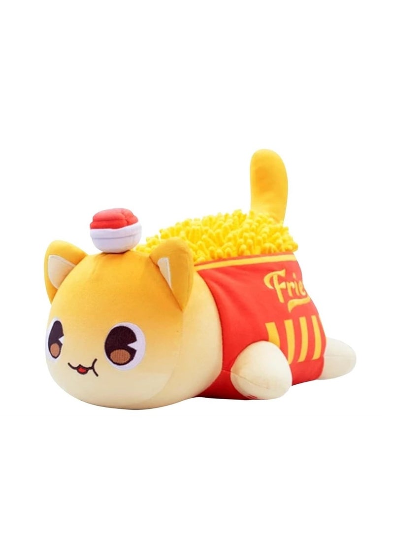 Y&D Cat Plush Toy, Cute Cat Figure Stuffed Animals, Cartoon Cat Soft Cat Plush Toy, Great Gift for Kids Friends and Sisters (French Fries Cat)  - Image 1