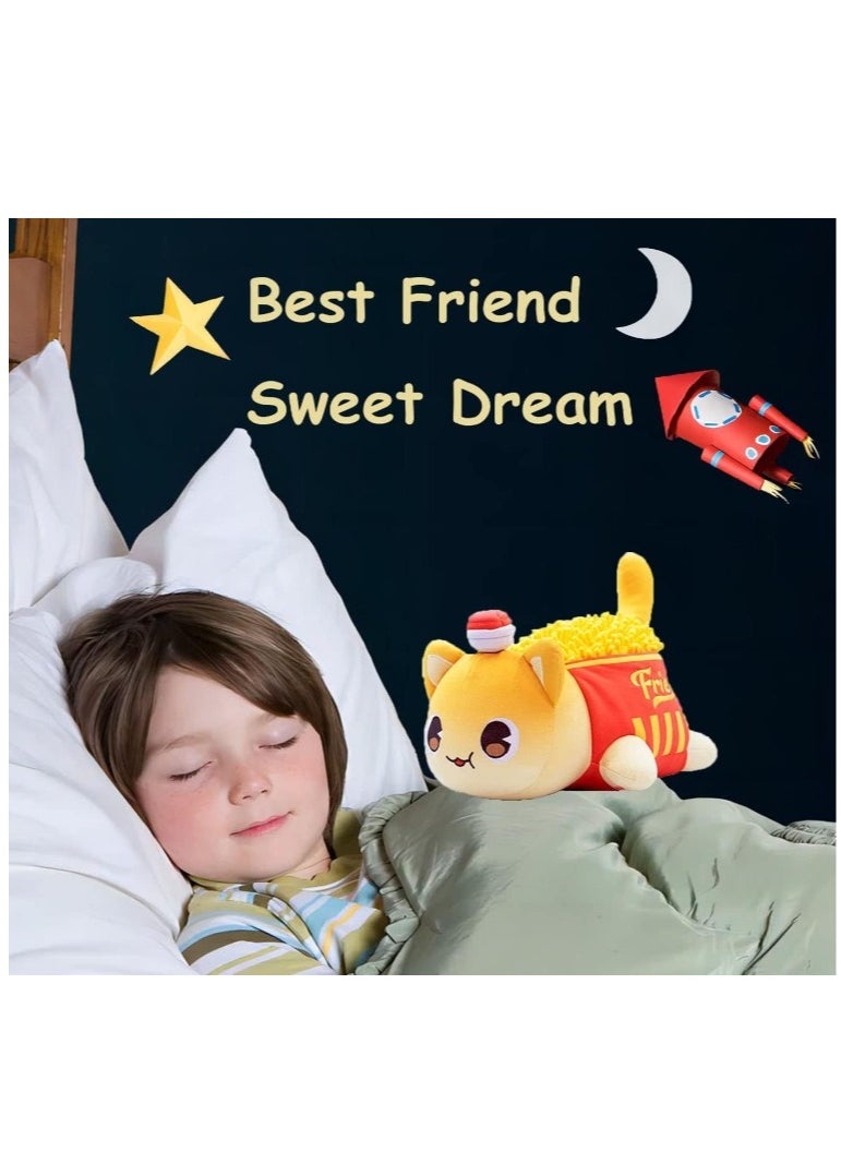 Y&D Cat Plush Toy, Cute Cat Figure Stuffed Animals, Cartoon Cat Soft Cat Plush Toy, Great Gift for Kids Friends and Sisters (French Fries Cat)  - Image 5