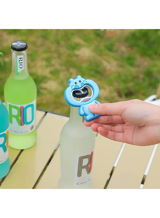 Hippo 2 In 1 Magnetic Bottle Opener Fridge Magnet Cute Animal Design Stainless Steel - Image 2