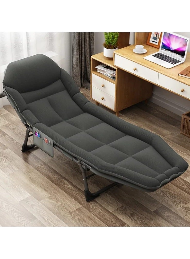 DubaiGallery Recliner Adjustable Folding Chairs with Cushion Nap Beds Chaperone Portable Office Balcony - Image 1