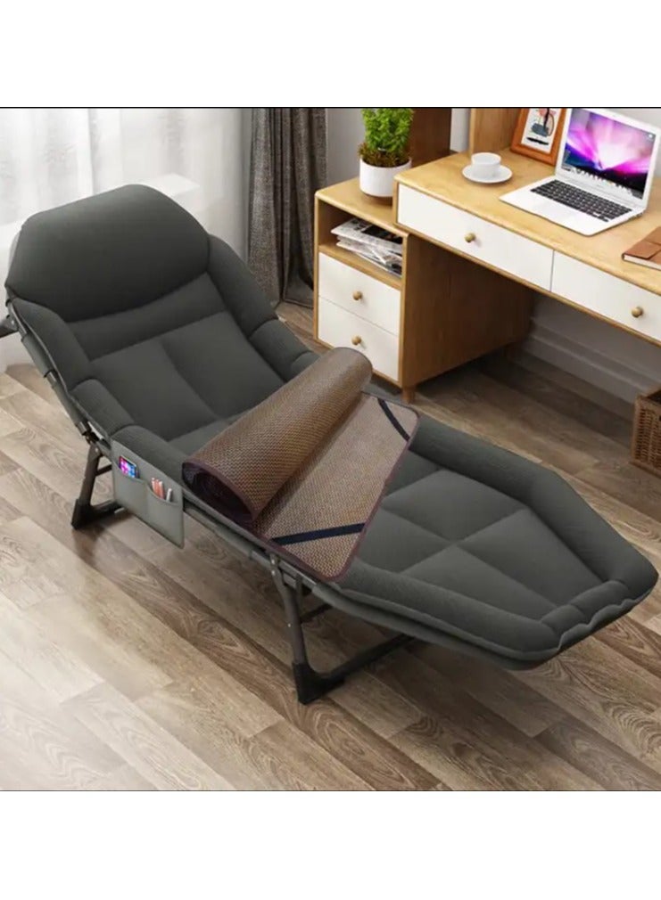 DubaiGallery Recliner Adjustable Folding Chairs with Cushion Nap Beds Chaperone Portable Office Balcony - Image 2