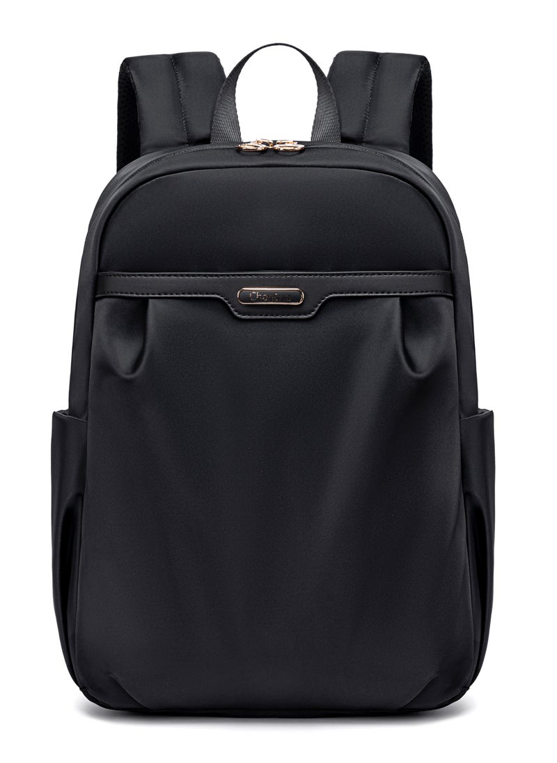 Chantria Premium Lightweight Laptop Backpack for Women Water Resistant Multifunctional Nylon Daypack for Casual Office School College Travel, CB00769-Black  - Image 2