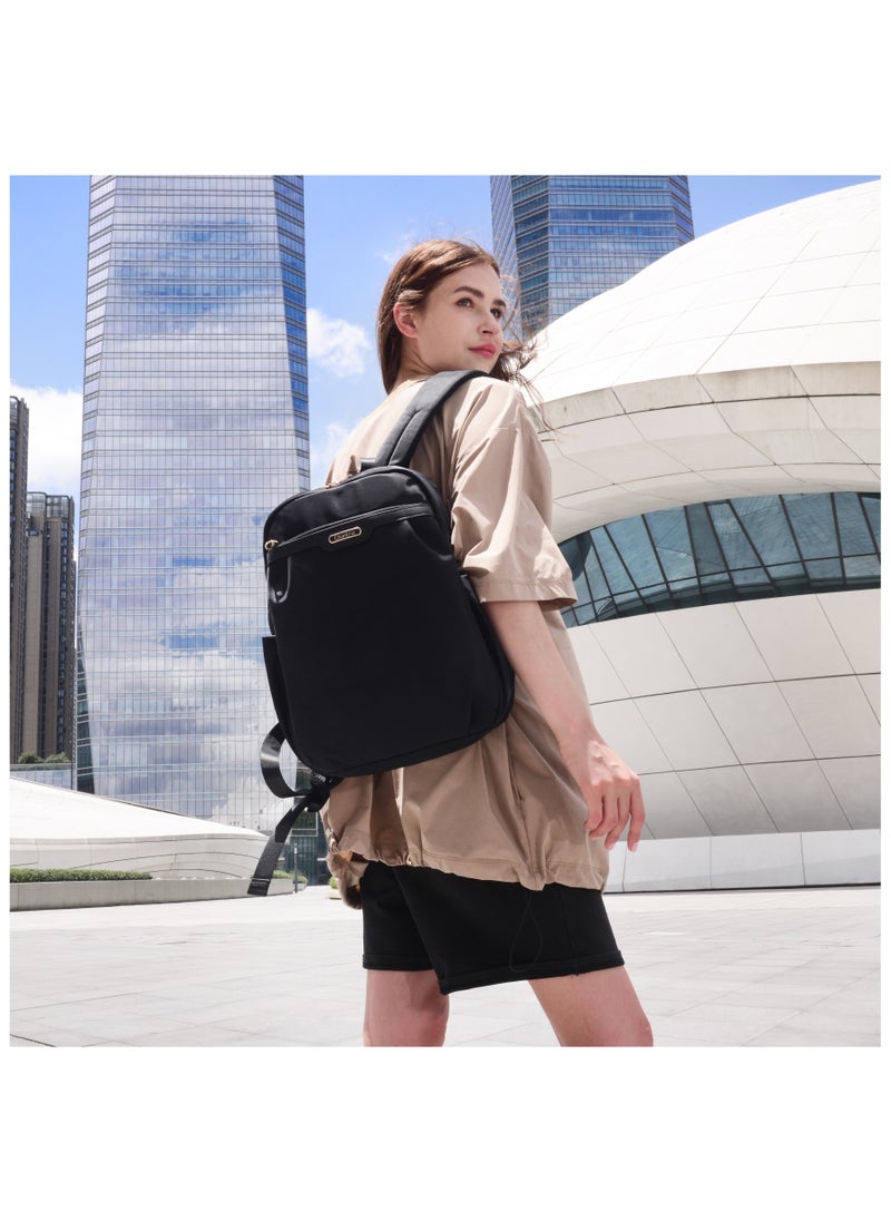 Chantria Premium Lightweight Laptop Backpack for Women Water Resistant Multifunctional Nylon Daypack for Casual Office School College Travel, CB00769-Black  - Image 4