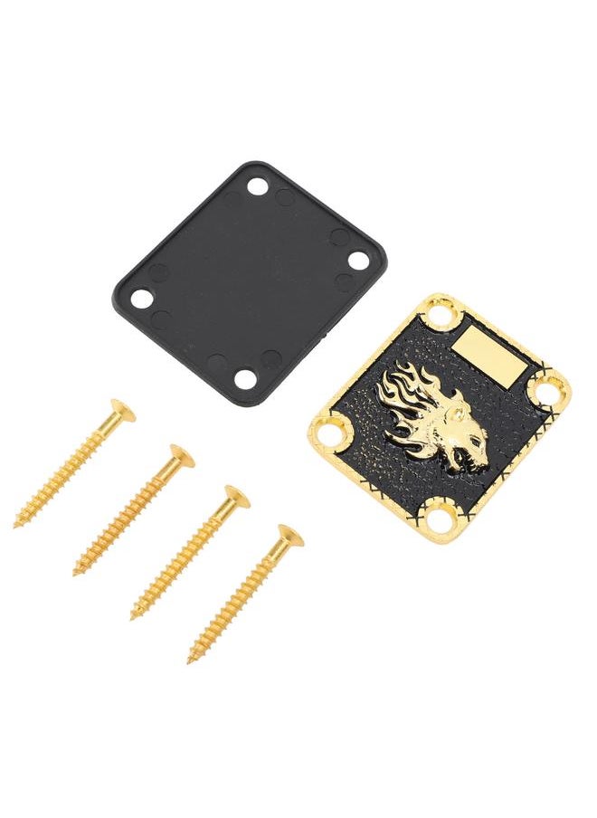 Thoraya - Electric Guitar Neck Plate 4 Holes Zinc Alloy Protective Guitar Neck Board Replacement GV121 - Image 1