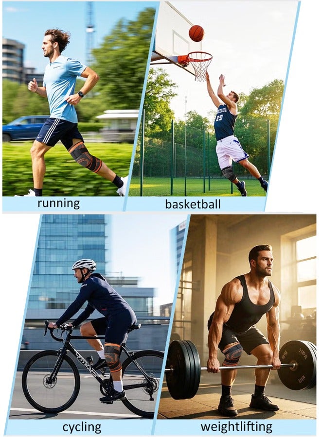 Loquat 2-Piece Knee Brace Compression Knee Sleeve for Men  Women Knee Pad Support Running Cycling Basketball with Adjustable Strap Wrap - Image 5