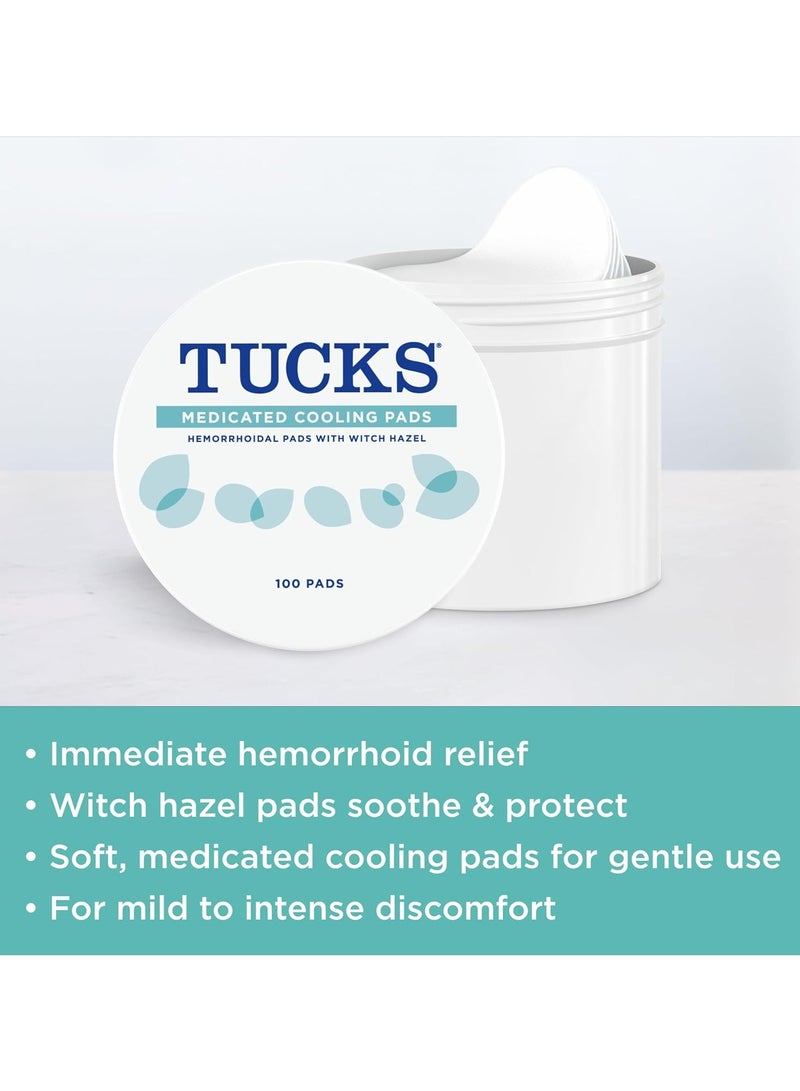تاكس ضمادات علاج البواسير مع محلول ويتش هازل من تاكز، 100 قطعة - Image 5
