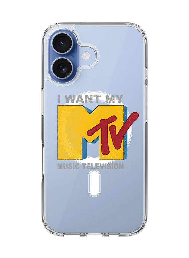 Stylizedd Classic Clear MagSafe Case for iPhone 17 , Hybrid Soft Case Flexible Edges Anti Drop TPU PC Gel Thin Transparent Cover [ Designed for iPhone 17 ] - I want my mtv