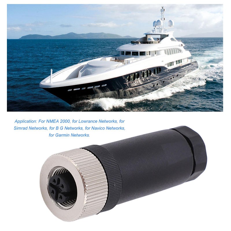 M12 Female 5 Core Field Installable Connector for NMEA 2000 Network Cable 6 to 8MM - Image 3