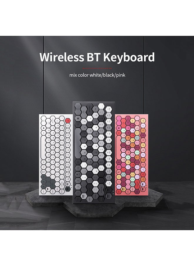 Mofii Phoneix Wireless BT Keyboard Mixed Color 83 Key Mini Portable Girls Keyboard for Phone/Tablet/Laptop Pink