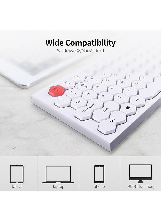 Mofii Phoneix Wireless BT Keyboard Mixed Color 83 Key Mini Portable Girls Keyboard for Phone/Tablet/Laptop Pink