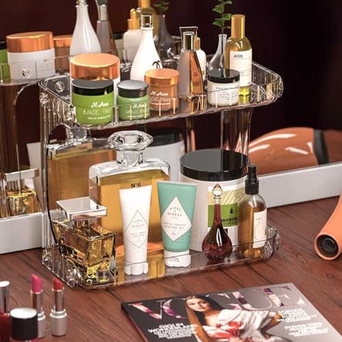 Ketumal 2-Tier Bathroom Counter Organizer,Multi-Purpose Makeup Organizer Countertop, Acrylic Cosmetic Skincare Shelf Beauty Perfume Stand for Bathroom Vanity Dresser Organizers, Kitchen Spice Rack - Image 3