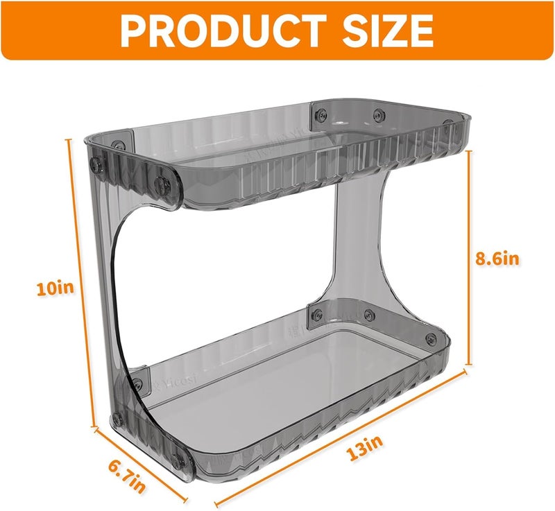 Ketumal 2-Tier Bathroom Counter Organizer,Multi-Purpose Makeup Organizer Countertop, Acrylic Cosmetic Skincare Shelf Beauty Perfume Stand for Bathroom Vanity Dresser Organizers, Kitchen Spice Rack - Image 2