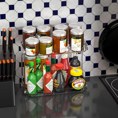 Ketumal 2-Tier Bathroom Counter Organizer,Multi-Purpose Makeup Organizer Countertop, Acrylic Cosmetic Skincare Shelf Beauty Perfume Stand for Bathroom Vanity Dresser Organizers, Kitchen Spice Rack - Image 5