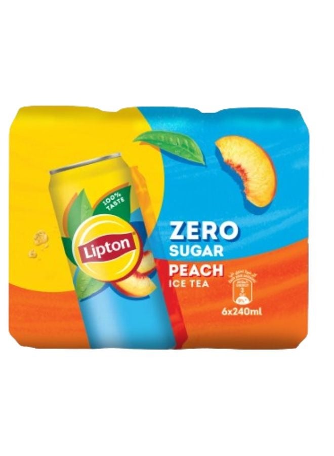 ليبتون شاي مثلج خوخ زيرو 6x240مل - Image 1