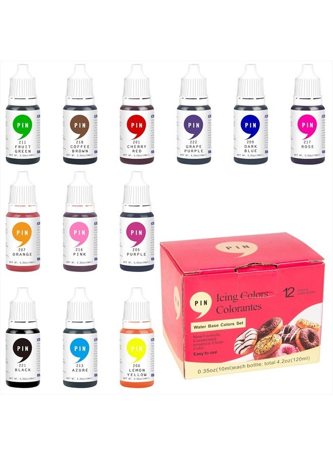 JIUPIN Food Coloring-12 Color Vibrant Cake Food Coloring Set for Baking,Decorating,Fondant and Cooking-Upgraded Liquid Concentrated Icing Food Color Dye for Slime Making. - Image 1