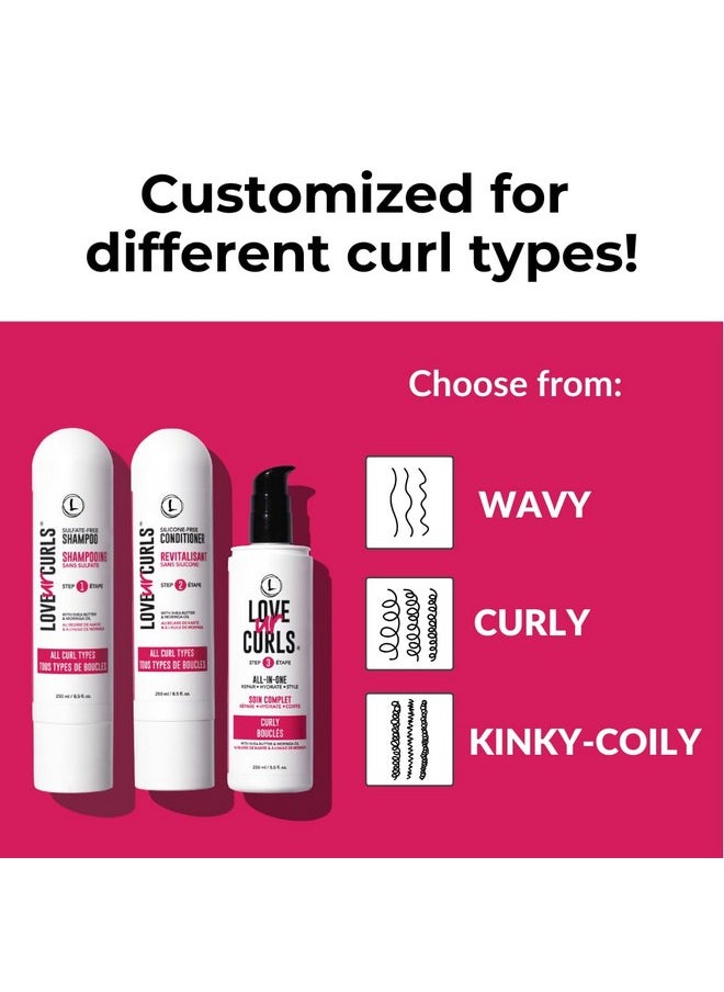 Love Ur Curls - Love Ur Curls Shampoo & Conditioner Set with All in One Curl Cream Styler for Curly Hair, 3 Step System to Repair and Moisturizing - Image 1