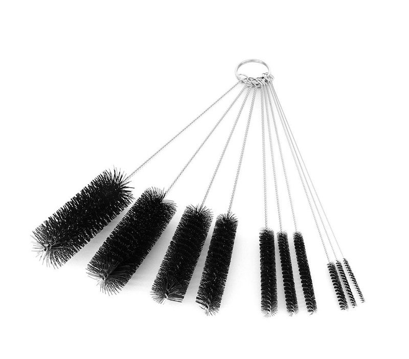yueton10pcs Nylon Tube Pipe Nozzle Brush Set with Wire Loop Handle - Image 2
