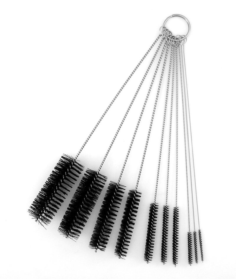yueton10pcs Nylon Tube Pipe Nozzle Brush Set with Wire Loop Handle - Image 1