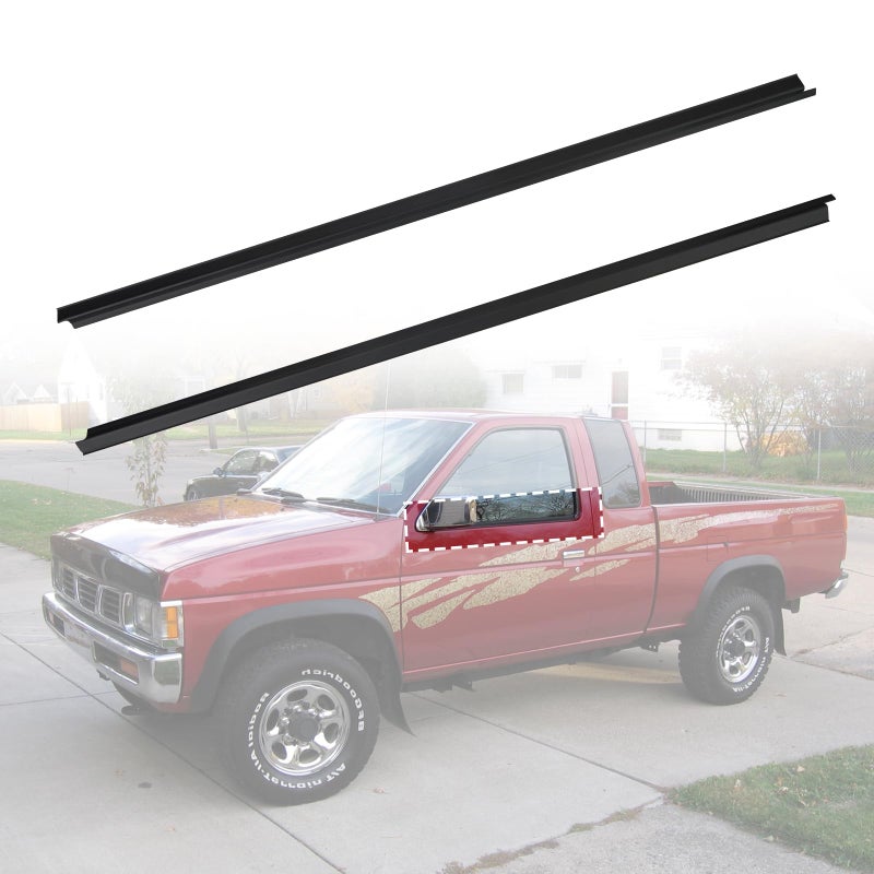 Dexepe 2Pcs Outer Door Weatherstrip Window Seal Belt Car Window Rubber Moulding Trim Compatible with Nissan Pickup D21 Hardbody 19861994 Replace 8082001G00 8082101G00