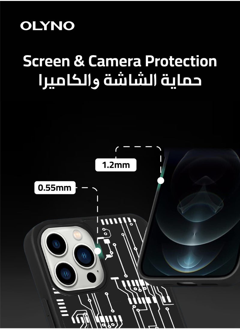 OLYNO TechVisage Circuit Board Design iPhone 11 Pro Max Back Case Stylish Durable Modern Protective Cover  - Image 5