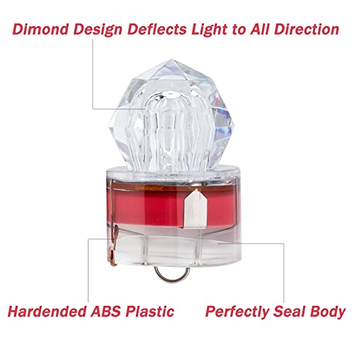 Dr.Fish 5 Pack Diamond Fishing Lights, Under Water Deep Drop Lights Fishing Flasher Attractant LED Lure Offshore Trolling Rig Saltwater Deep Sea - Image 3
