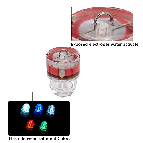 Dr.Fish 5 Pack Diamond Fishing Lights, Under Water Deep Drop Lights Fishing Flasher Attractant LED Lure Offshore Trolling Rig Saltwater Deep Sea - Image 5