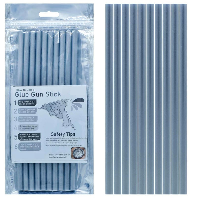 53 Arts 10PCS Glue Gun Sealing Wax Sticks – Silver | Wax Seal Supplies for Envelopes, Invitations, Gift Wrapping & DIY Crafts - Image 1