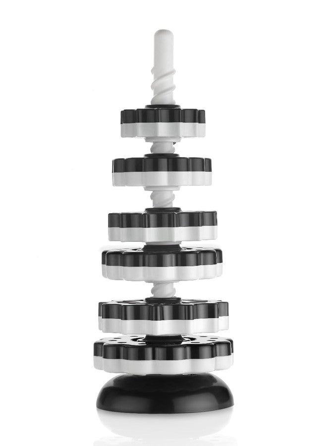 ULTRAZON Spinning Toy Premium Stacking Toy for Kids Strong ABS Plastic Rainbow Spinning Wheel Toy Fun and Engaging Brain Development Toys for Kids for 1-3 Year Old (Black and White) - Image 4