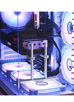 Generic Adjustable Aluminum GPU Support Bracket for Graphics Cards, Enhanced Dual Stand Video Card Holder, Silver 128mm GPU Sag Prevention Stand.  - Image 2