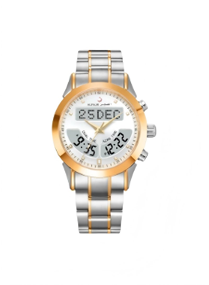 Al Fajr Luxury 360 Silver Gold Gold Stainless Steel Men's Watch WA-10GSW - Image 1