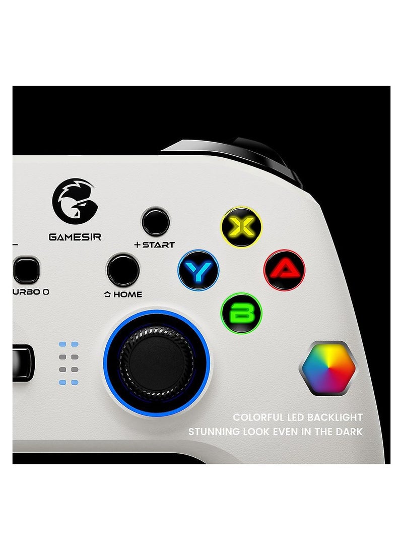 جيم سير وحدة تحكم الألعاب اللاسلكية T4 Pro لنظام التشغيل Windows 7 8 10 أجهزة الكمبيوتر/آيفون/أندرويد/سويتش (أبيض) - Image 2