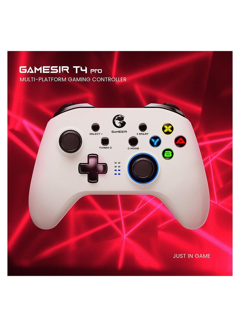 جيم سير وحدة تحكم الألعاب اللاسلكية T4 Pro لنظام التشغيل Windows 7 8 10 أجهزة الكمبيوتر/آيفون/أندرويد/سويتش (أبيض) - Image 4