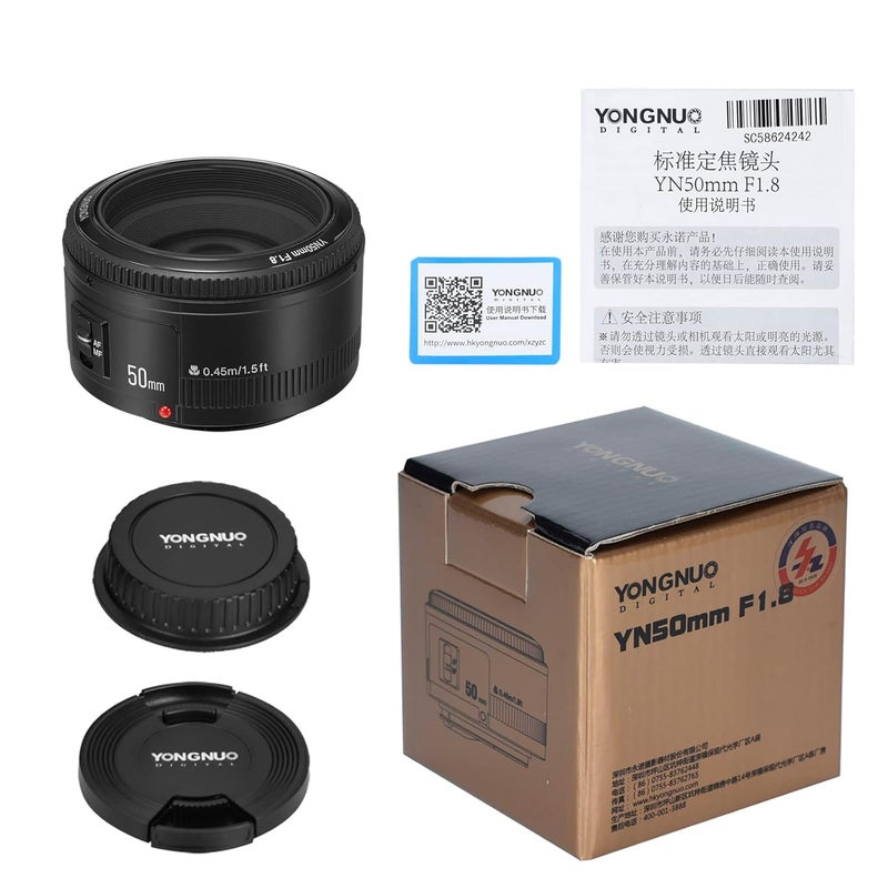 YONGNUO Yongnuo_ YN50 mm F1.8 Lens Large Aperture Auto Focus Lens for Canon EF Mount EOS Cameras - Image 4