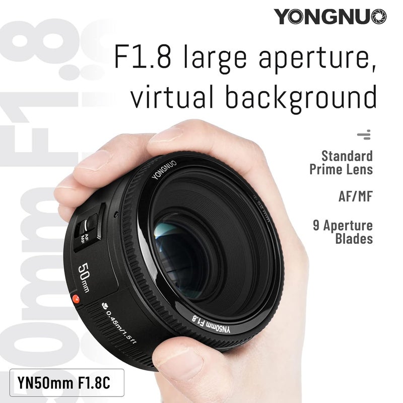 YONGNUO Yongnuo_ YN50 mm F1.8 Lens Large Aperture Auto Focus Lens for Canon EF Mount EOS Cameras - Image 2
